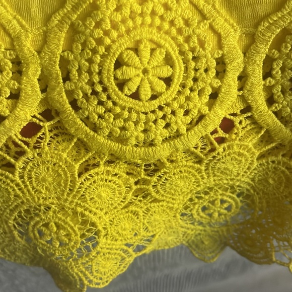Lands end yellow top with lace edging size 3x perfect summer spring top - Picture 4 of 4